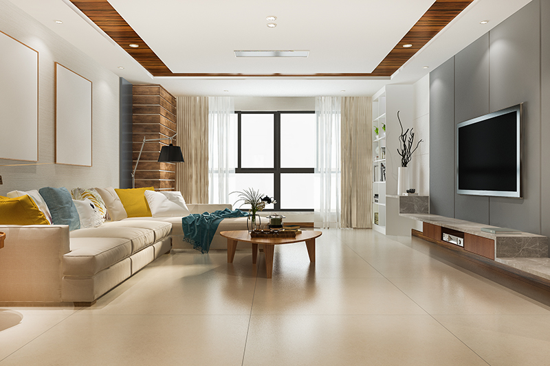 3d rendering loft luxury living room with bookshelf near bookshe